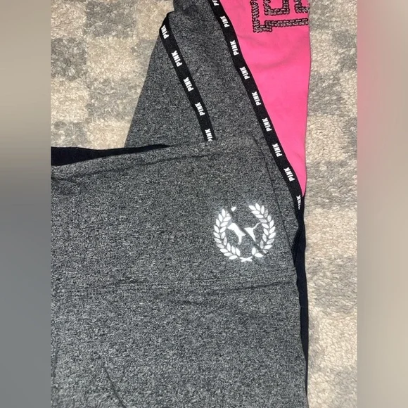 Victorias Secret PINK Yoga Pink and Gray Leggings - Picture 2 of 5